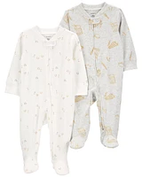 Baby 2-Pack 2-Way Zip Cotton Blend Sleeper Pyjamas