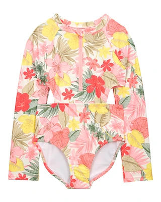 Kid 1-Piece Floral Rashguard