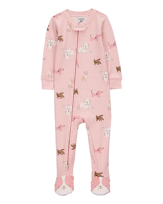 Toddler 1-Piece Dog 100% Snug Fit Cotton Footie Pyjamas