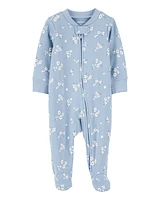 Baby Girl Floral 2-Way Zip Cotton Sleeper pyjamas
