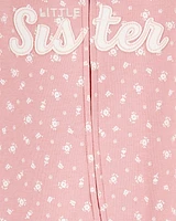 Little Sister 2-Way Zip Cotton Sleeper pyjamas