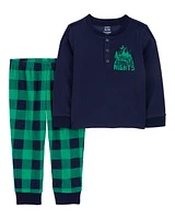 Toddler 2-Piece Plaid Fleece Pyjama Set