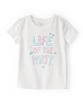 Toddler Life Of The Party Short-Sleeve Graphic Tee - White