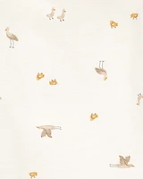 Baby 5-Pack Striped Birds Short-Sleeve Cotton Bodysuits