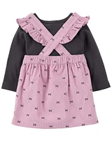 Baby 2-Piece Tee & Bow Corduroy Jumper Set