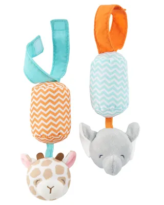 Giraffe & Elephant Plush Chime Toy Set