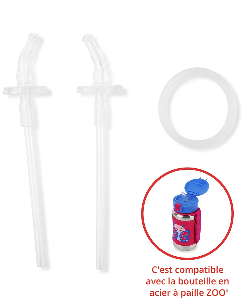 Pailles de rechange pour la bouteille à paille en acier inoxydable ZOO® - Paquet de 2