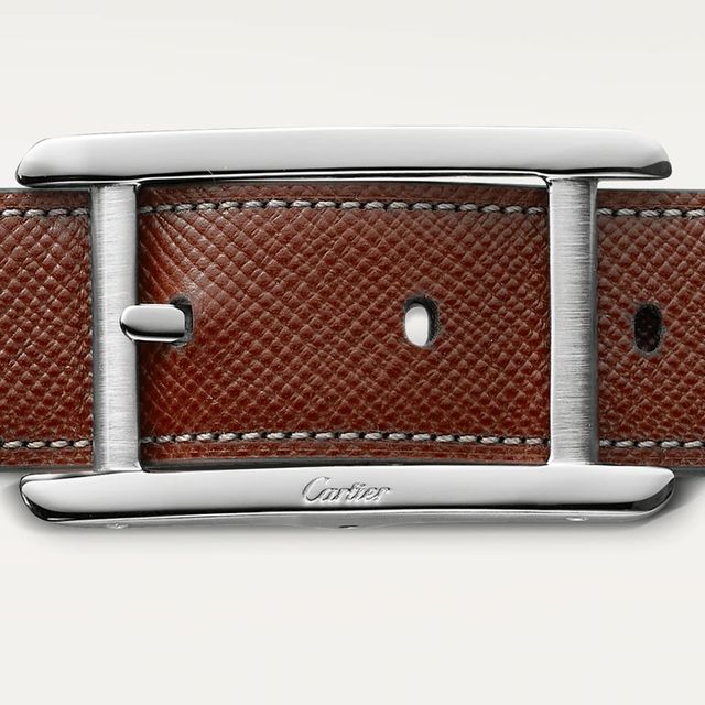 CRL5000610 - Santos de Cartier belt - Black crocodile skin,  palladium-finish buckle - Cartier