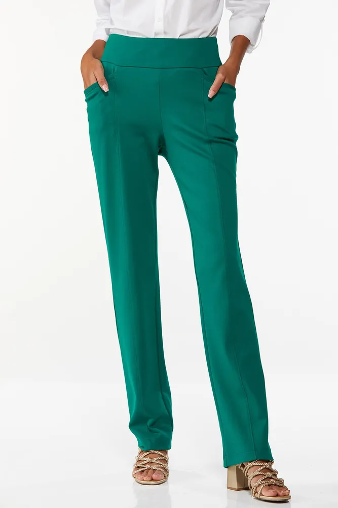 CATO Petite Ponte Straight Leg Pants