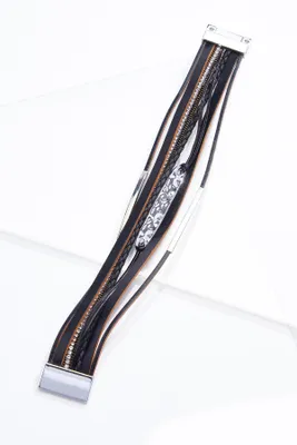 Magnetic Faux Leather Bracelet