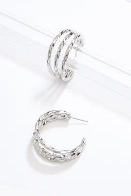 Layered Twist Hoop Earrings