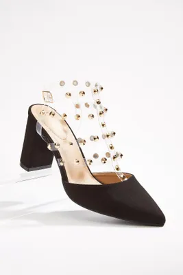 Lucite Stud Strap Pumps