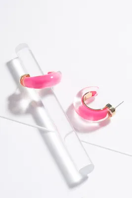 Lucite Tube Hoop Earrings