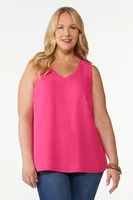 Plus V-Neck Double Layer Tank