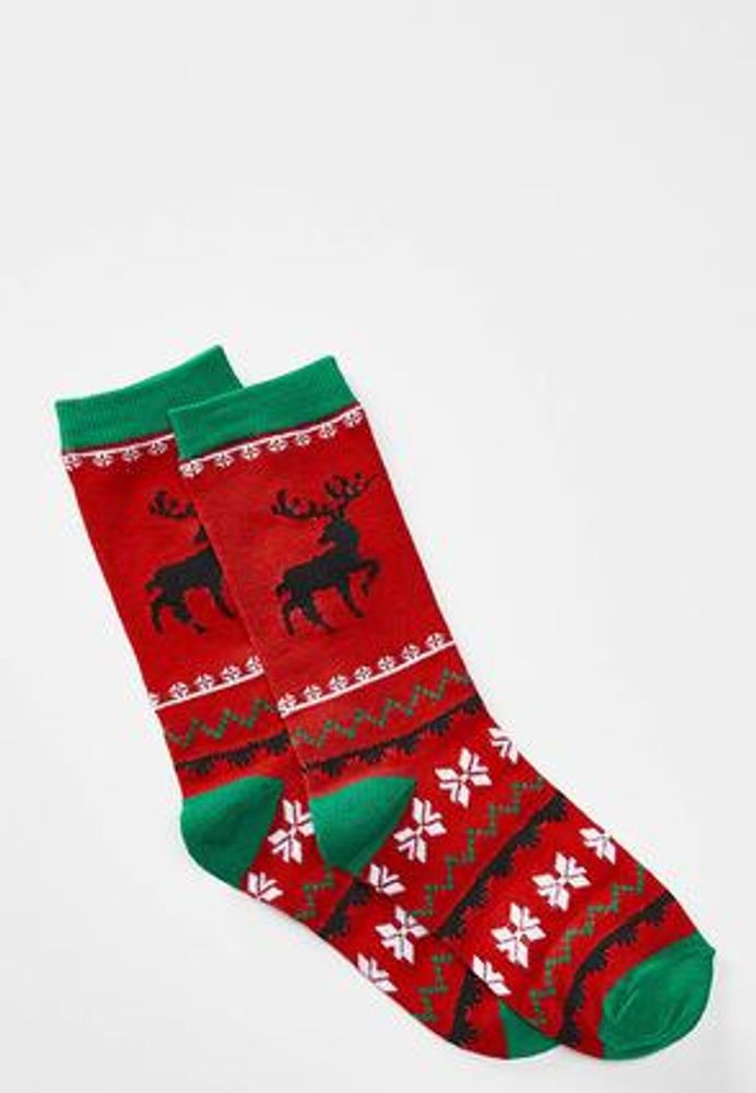 Reindeer Fair Isle Socks