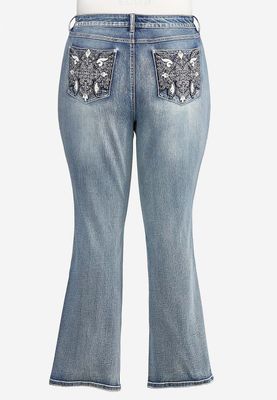 Plus Petite Embellished Bootcut Jeans