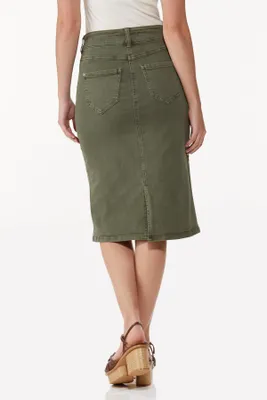 Solid Denim Skirt