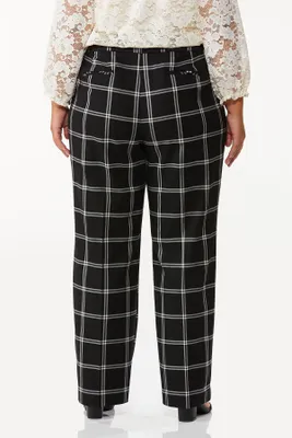 Plus Size Plaid Trouser Pants