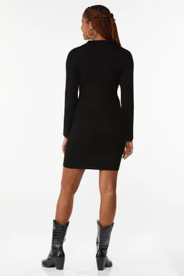 CATO Cutout Ribbed Sweater Dress