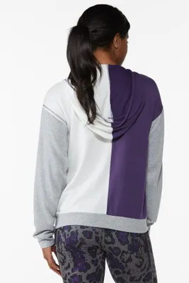 Colorblock Hacci Knit Hoodie