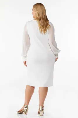 Plus Textured Keyhole Dress