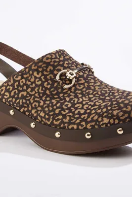 Leopard Slingback Clogs