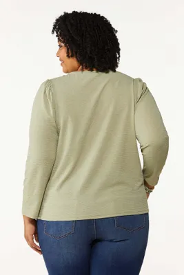 Plus Textured Puff Sleeve Top