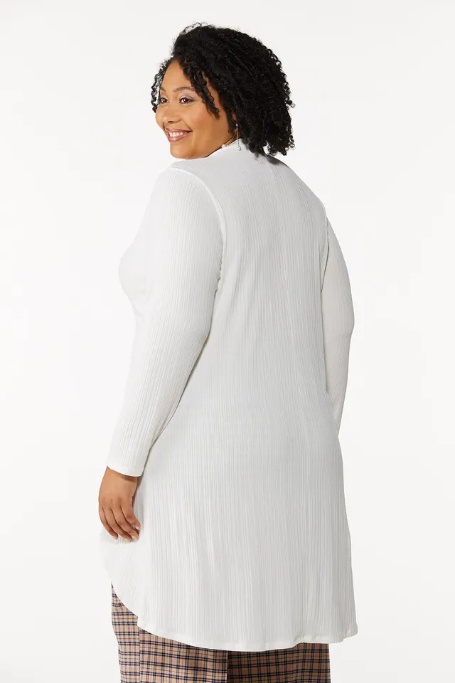 CATO Plus Ribbed Mock Neck Tunic