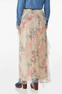 Cato Fashions  Cato Floral Mesh Midi Skirt