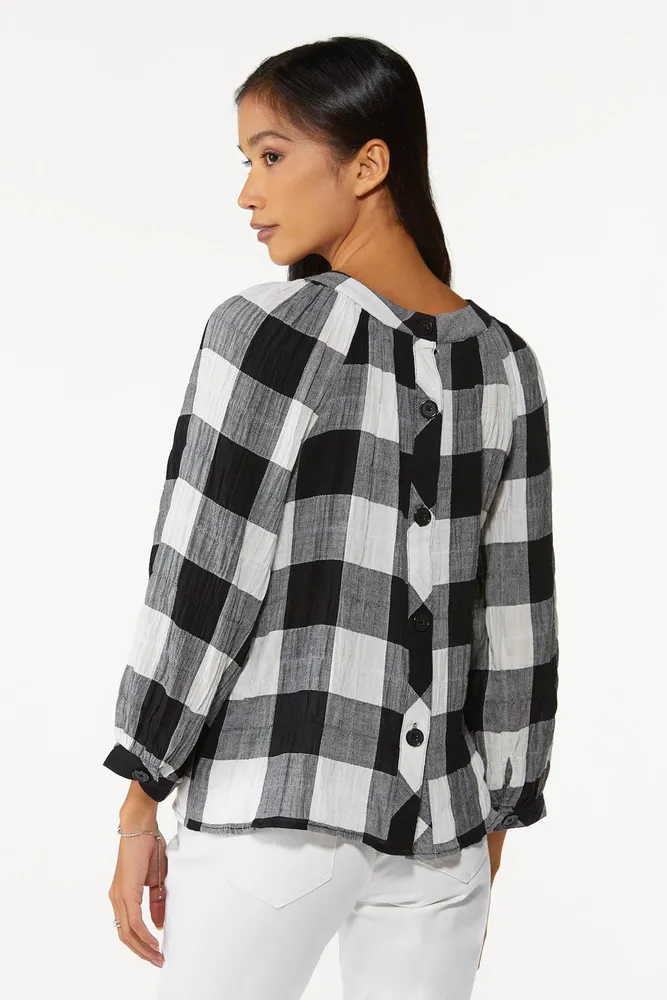 CATO Plaid Poet Top