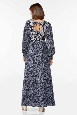 Petite Textured Floral Maxi Dress