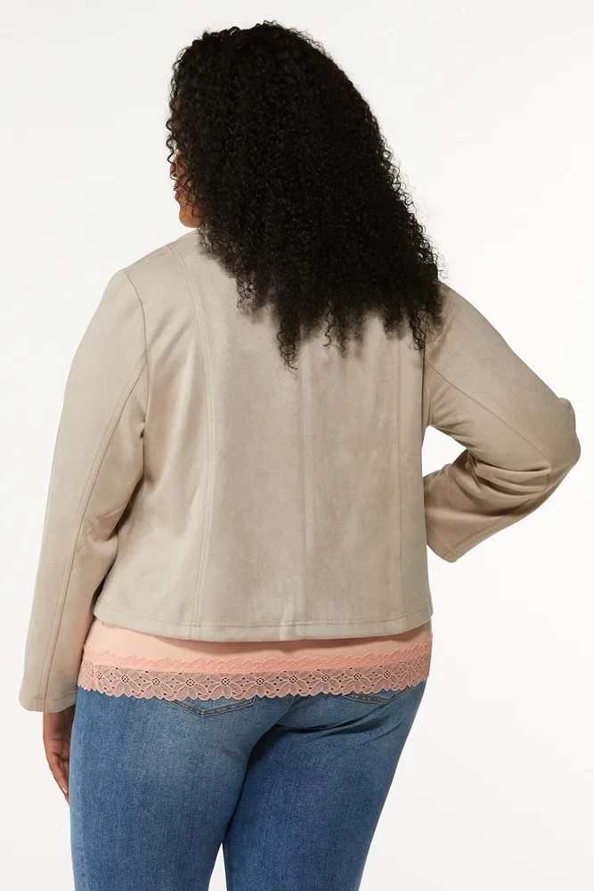 Cato Fashions  Cato Plus Size Faux Suede Moto Jacket