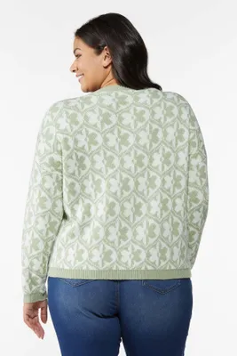 Plus Floral Jacquard Sweater