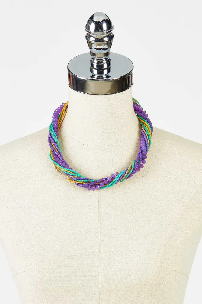 CATO Layered Mardi Gras Necklace