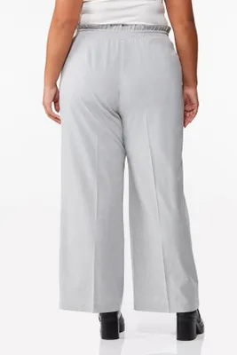 Plus Tie Waist Wide Leg Pants