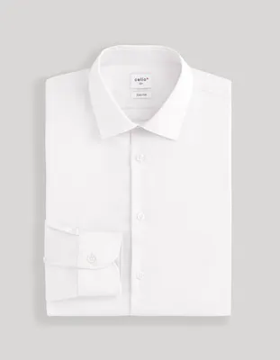Camisa slim cuello semiitaliano 100% algodón de fácil planchado