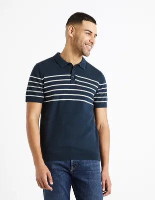 Polo maille rayé 100% coton
