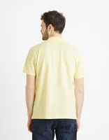 Polo piqué à motifs 100% coton - jaune clair