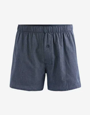Caleçon en popeline 100% coton à carreaux - marine