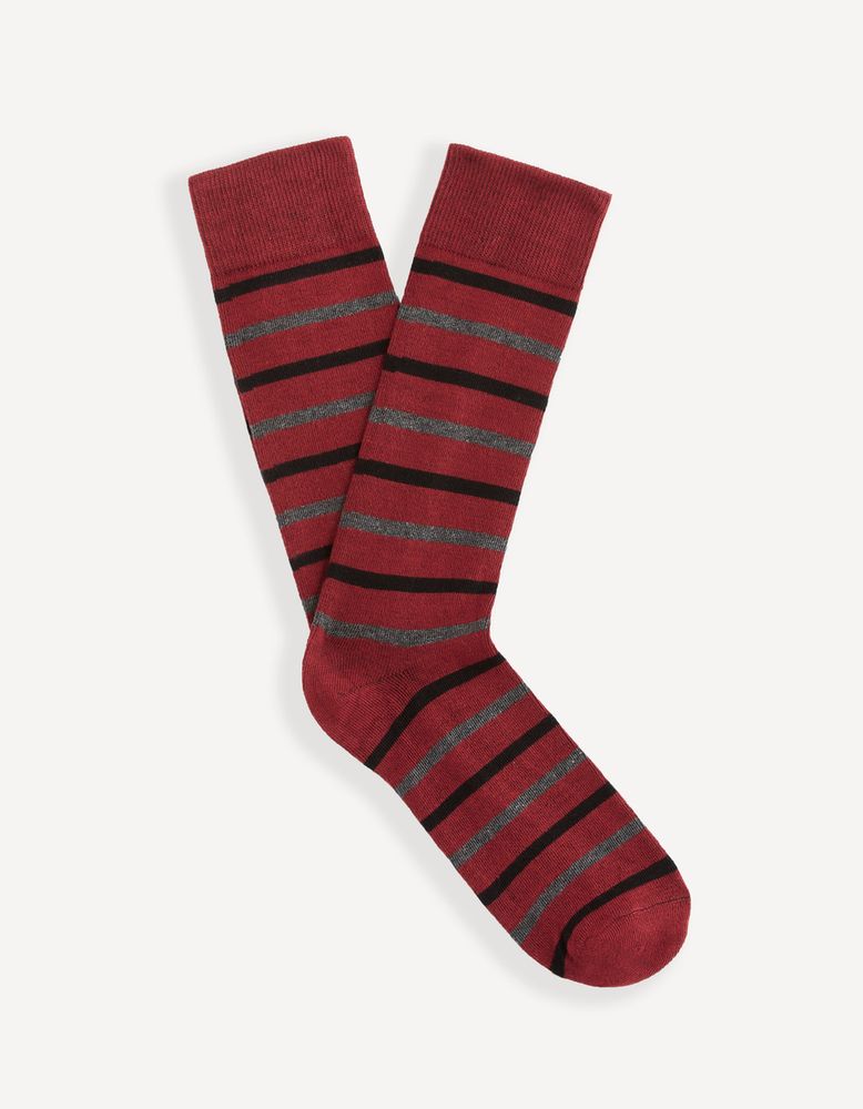 Chaussettes hautes coton supima rayures