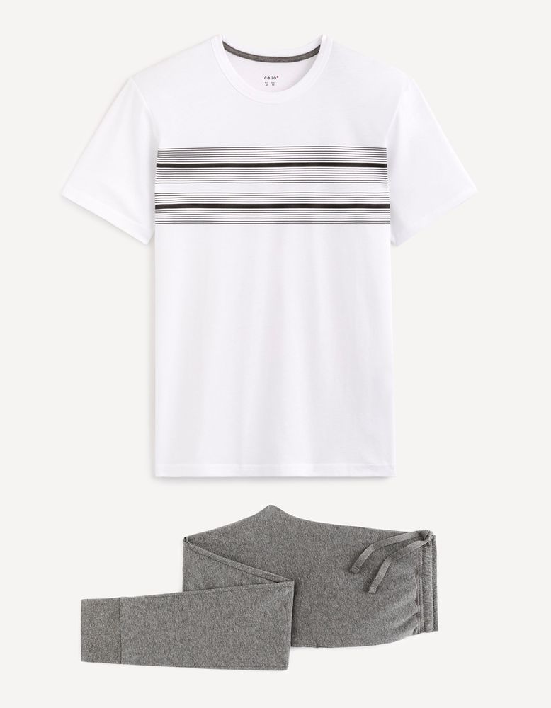 Pyjama manches courtes et jogging coton