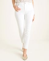 So Slimming No-Stain White Girlfriend Ankle Jeans