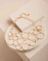Short Goldtone Multi-Strand Link Necklace