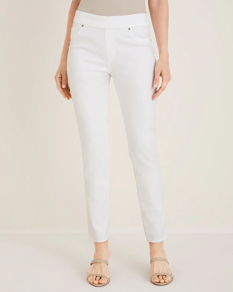No-Stain White Denim Ankle Jeggings