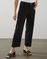 Trapunto Wide Leg Cropped Pants