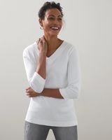 Pima Wide Band V-neck Tee