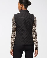 Rib Trim Quilted Vest