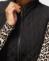 Rib Trim Quilted Vest