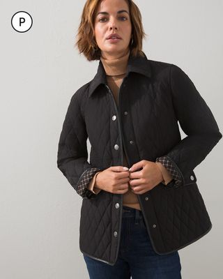 Petite Quilted Mid-Length Jacket