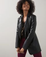 Faux Leather Blazer